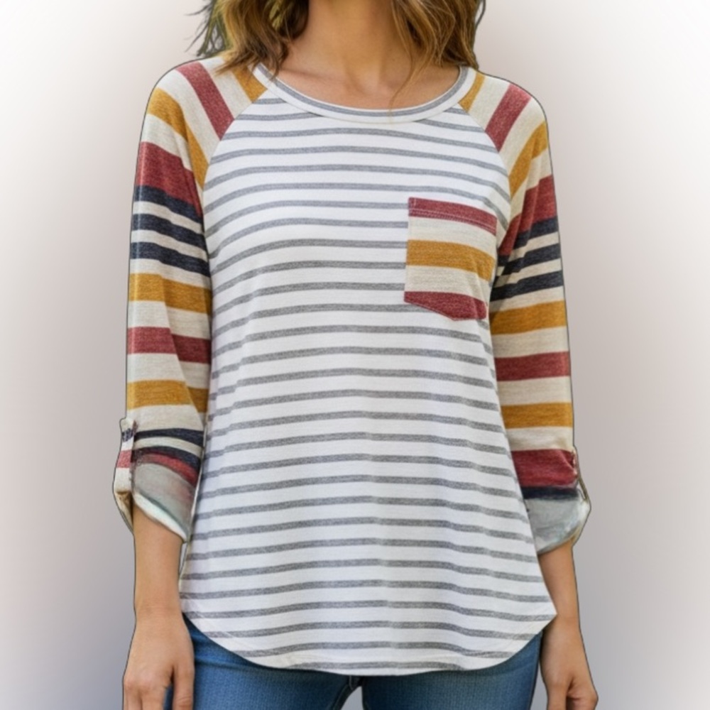 My Story Medium Super‎ Cute 3/4 Sleeved Top 2113